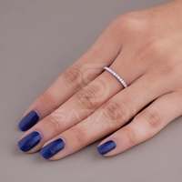 Bague d'éternité en moissanite, sertie pavé en argent, plaquée rhodium, de luxe, pour femme, idéale pour mariage, anniversaire, fiançailles, cadeau et soirée