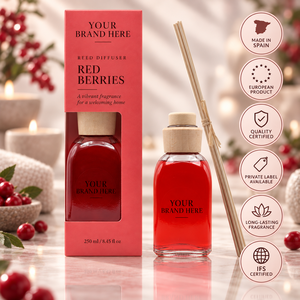 Diffuseur de parfum aux baies rouges en marque propre 250ml |   Parfum d'ambiance fruité et sucré |   Fabricant OEM Espagne - Product Image 1
