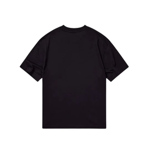 เสื้อยืดโอเวอร์ไซส์สีดำล้วนสำหรับผู้ชายเสื้อผ้าแนวสตรีทแบบลำลองเสื้อยืดทรงหลวมสำหรับผู้ชายพิมพ์โลโก้ได้ตามต้องการ - Product Image 2