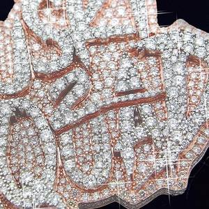 Collar de Plata de Ley 925 completamente helado letra personalizada VVS claridad Moissanite colgante oro diamante fino colgantes encantos - Product Image 3