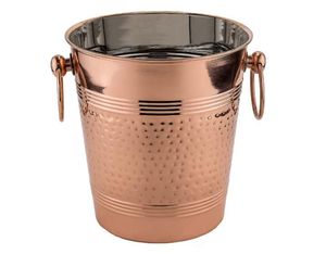 Hammered Oval Copper <b>Ice</b> <b>Bucket</b> with Side Handles | Luxury Wine Champagne Chiller | Bar Hotel Party <b>Table</b> Decor Home Decor - Product Image 2