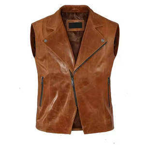 Chaleco sin mangas de cuero de motociclista para motociclistas Diseño OEM Transpirable Invierno Tamaño ajustable Soporte de pedido a granel - Product Image 2