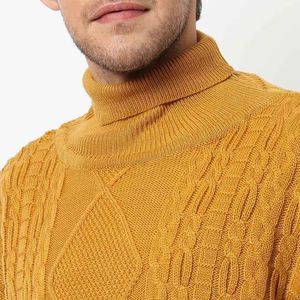 Pull pour hommes Pull chaud d'hiver à manches longues en tricot Pull en tricot de couleur unie Pull décontracté en coton respirant pour hommes - Product Image 4
