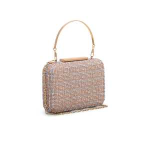 Sparkling Crystal Fancy <b>Clutch</b> P23848 Satin Lined Evening Party <b>Bag</b> <b>for</b> <b>Weddings</b> and Bridal Events Made of Brass - Product Image 2