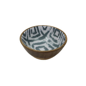 Bol de service de nourriture de forme ronde en bois de conception à la mode émail fini pour la cuisine et les aliments de table et les collations bols de service - Product Image 1