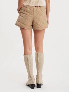 2024 nouvelle tendance polyester recyclé matelassé rembourré OEM personnalisé diamant Quilting poches latérales respirant confortable femmes Shorts - Product Image 3