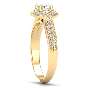 Reyes แหวนเพชรโมอิสสีเงินสเตอริง925วงแหวนรอบตัดเพชรโมอิส0.8ct สีเหลืองทอง14K ขายร้อน - Product Image 3
