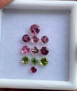 พลอยทัวร์มาลีนเจียระไนแบบหลายสีตามธรรมชาติ - Product Image 1