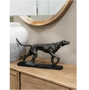 Sculptures en métal de chien en laiton AK en pièce maîtresse noire finie à la main pour la décoration d'hôtel/décoration intérieure - Product Image 1