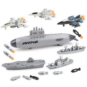 Ensemble de jouets militaires en plastique unisexe pour enfants jouet sous-marin à lancement manuel avion avion bateau aérien modèle de véhicules ensemble de l'armée navale - Product Image 5