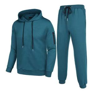 OEM al por mayor entrenamiento y Jogging ropa deportiva chándales lisos para ropa de hombre 100% algodón polar dos piezas sudaderas con capucha pantalones de chándal - Product Image 3
