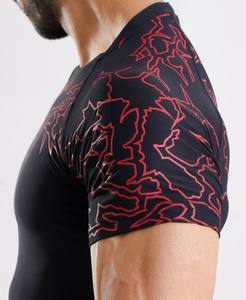 เสื้อรัดรูปสำหรับออกกำลังกายของผู้ชายชุดต่อสู้แบบกำหนดเองได้ชุดฝึกซ้อม rashguard ด้านหน้าแบบยืดได้ - Product Image 3