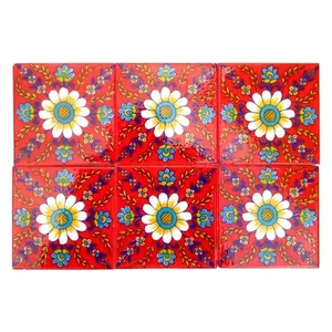 Azulejos de pared de cerámica de 4x4 pulgadas de primera calidad, decoración del hogar, juego de azulejos de baño más ligeros, 6 uds., arcilla modificada para paredes externas, sala de estar - Product Image 1