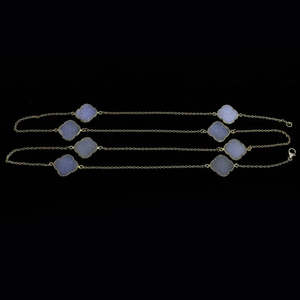 สร้อยคอดรูซี่สีขาวชุบโรเดียมและโรสโกลด์วัสดุสำหรับเป็นของขวัญและงานเลี้ยง - Product Image 3