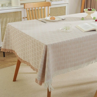 Nappe de table ronde en jacquard 100 % coton de qualité supérieure, écologique et personnalisable pour salle à manger, avec technique de tissage