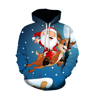 <b>Men's</b> <b>Christmas</b> <b>Hoodie</b> 100% Cotton Full Digital Printed Knitted Lined Anti-Wrinkle Design Warm Winter Wear - Product Image 3