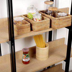 Cestas de mimbre rectangulares para almacenamiento, cesta de mimbre para organización tejida y almacenamiento para la sala de estar y la encimera - Product Image 2