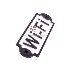 Plaque de porte Wi-Fi en fonte décorative rétro en métal décoration de plaque de porte pour toilettes décor à la maison - Product Image 3