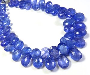 ลูกปัดแทนซาไนต์สีน้ำเงินทรงเหลี่ยมขนาด 8.50 นิ้ว สำหรับทำเครื่องประดับ ขนาด 6-11 มม. ลูกปัดพลอยแทนซาไนต์ธรรมชาติจากแอฟริกาทรงลูกแพร์ - Product Image 4