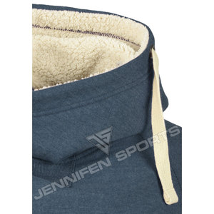 100% Cotton Outdoor Terry Fleece Pullover <b>Hoodie</b> with <b>Fur</b> Lining French Terry Winter Fleece for Inside Wear - Product Image 4