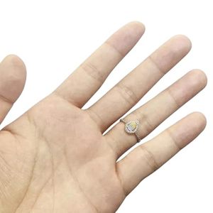 Bague pour femme naturel opale éthiopienne CZ pierre précieuse octobre pierre de naissance mariage noël bijoux faits à la main 925 bague en argent Sterling - Product Image 5