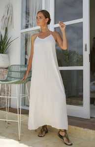 Atractivo largo nuevo estilo verano señoras cuello en V suelto sin mangas vestido de verano mujeres Boho Floral Maxi Casual largo Maxi vestido - Product Image 4