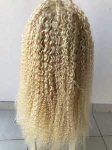 13x4 Rubio 613 profundo rizado Frontal Largo 100 crudo indio templo virgen visón brasileño cutícula alineada cabello humano vendedor peluca - Product Image 5