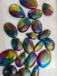 Pierre précieuse de Labradorite multicolore naturelle Spectrolite pierre de lune arc-en-ciel avec teint traité thermiquement pour la fabrication de bijoux - Product Image 2