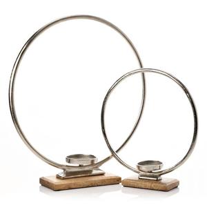 Juego de 3 portavelas de diseño antiguo hecho a mano de oro puro con base de madera y 3 soportes dorados a muy buen precio - Product Image 4