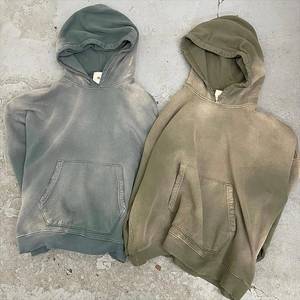 Vente en gros de sweat à capuche simple pour les loisirs d'entraînement nouveau dernier style baggy lâche sweats à fermeture éclair vierges sweats à capuche lavés à l'acide - Product Image 3