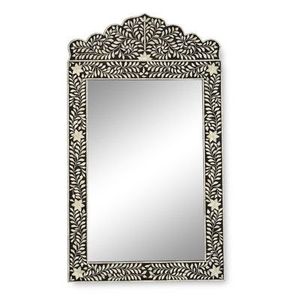 Miroir mural rectangulaire Art Déco en incrustation d'os fait main, écologique et luxueux - Product Image 3
