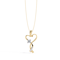 Collier pendentif solitaire en or rose massif 14 carats avec diamant de laboratoire CVD HPHT EF VVS 0,28 ct, cadeau pour femme