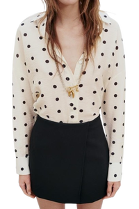 Chemise moderne à pois pour femmes avec tissu confortable et design élégant pour un usage quotidien disponible à des prix de gros - Product Image 4