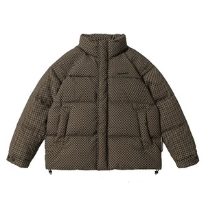 แจ็กเก็ตบุขนเป็ดคอตั้งลายสก๊อตสำหรับผู้ชายแจ็คเก็ตขนเป็ดสไตล์ฮาราจูกุญี่ปุ่นเสื้อโค้ทบุน้ำหนักเบาสำหรับผู้ชายสำหรับฤดูหนาว - Product Image 1