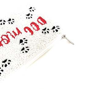 Dog Mom Handmade Eco-Friendly Lightweight Seed <b>Bead</b> Zipper Clutch <b>Large</b> Capacity Soft Trendy Evening Party Gift for Women - Product Image 2