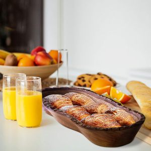 Bol de service en bois naturel pour salade et fruits, grand plateau profond, petit plateau décoratif pour le petit-déjeuner, fournisseur de plateaux alimentaires - Product Image 4