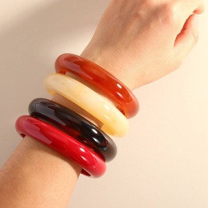 Pulseras de Resina Hechas a Mano para Mujer, Estilo Euroamericano Exagerado, Multicolor, con Patrones, para Bodas y Fiestas - Product Image 1