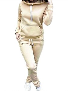 Conjunto Deportivo Informal de Dos Piezas Estampado de Alta Calidad OEM para Mujer, Sudadera con Capucha de Manga Larga y Pantalones Largos con Bolsillos - Product Image 5