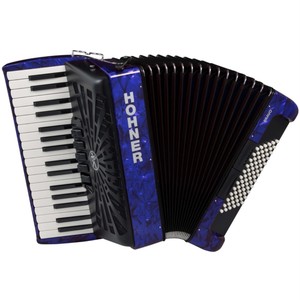 NUEVO Acordeón Hohner Bravo III 72 con Fuelle Azul y Negro - Product Image 1
