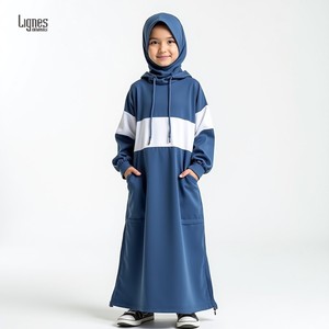 Khamis de haute qualité personnalisé, longue robe musulmane à capuche pour filles - Acheter des vêtements musulmans pour filles - Product Image 1