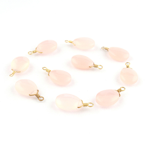 Amuletos de cuarzo rosa para pendientes, conectores de plata de primera ley y oro, accesorio para pendientes - Product Image 4