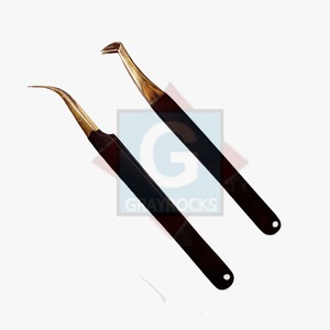 Pinces à cils en acier inoxydable gris de haute qualité avec couleur et logo personnalisables Garantie de 3 mois - Product Image 2