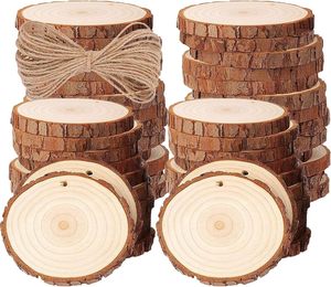 mango <b>Wood</b> <b>Slices</b> set of 6 pcs Unfinished Hole Kit DIY Art Craft Christmas Ornaments & Coasters - Product Image 1