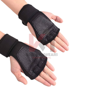 Guantes de Levantamiento de Pesas de Cuero Vacuno Premium, Protección de Cuatro Dedos en la Palma, Agarre Antideslizante, Guantes de Gimnasio Resistentes al Desgaste para Fisicoculturismo - Product Image 4