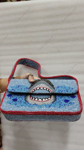 Sac à main à bandoulière perlé avec motif indien de requin entièrement artisanal, sac de soirée de luxe fait main, accessoire de créateur, sac à main - Product Image 6