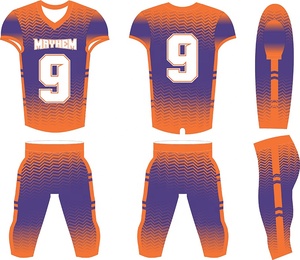 Uniforme de Fútbol Americano Personalizado por Sublimación con Mangas Cortas y Diseño Impreso, 100% Poliéster, MOQ Bajo, Tallas Personalizables - Product Image 4