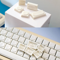 White Jade Building Block Keycaps Retro Simple PBT Keycap Low Profile Keycaps 115 Keys for Mx Switch Mechanical Keyboard