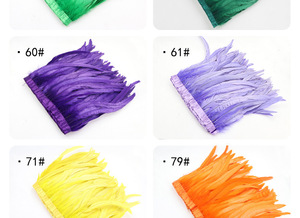 20-25CM une variété <span class=keywords><strong>de</strong></span> couleurs dépouillé queue <span class=keywords><strong>de</strong></span> <span class=keywords><strong>coq</strong></span> plumes <span class=keywords><strong>cheveux</strong></span> tissu bord Performance costume - Product Image 4