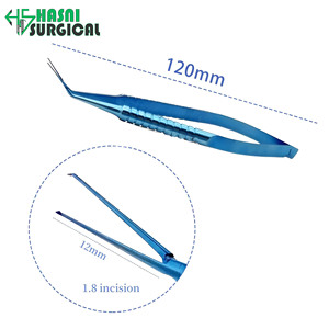 Pinzas de Capsulorrexis, Instrumento Oftálmico, 12 mm, Curvas, de Acero Inoxidable, Manuales, Certificadas por la CE, Pinzas de Microscopía para Rasgar - Product Image 5