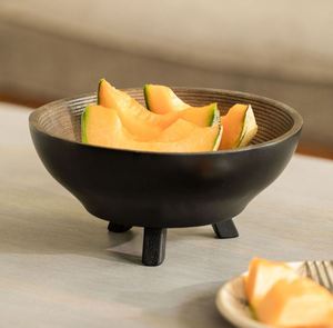 Bol de service en bois avec support nouveau meilleur Design Unique ustensiles de cuisine décoration de la maison décor de Table hôtel Restaurant fabriqué en inde - Product Image 5